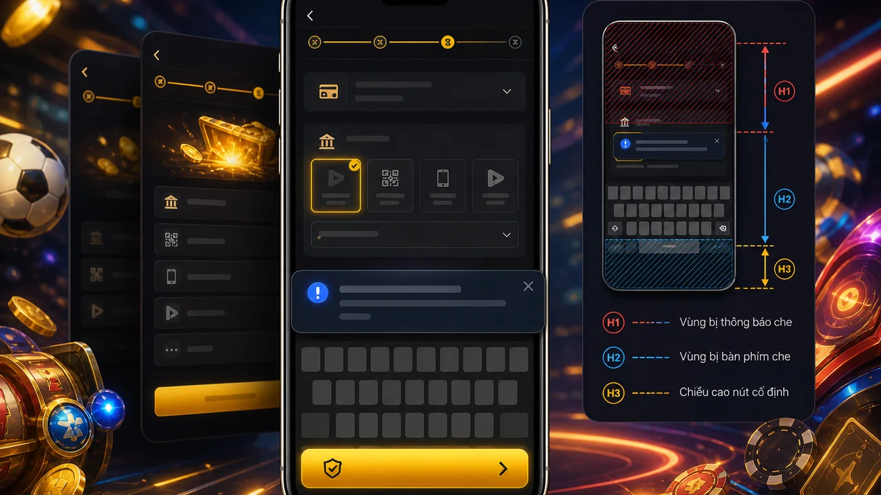 Trải nghiệm cuộn và bàn phím: kiểm tra nút cố định trong thanh toán au88 mobile