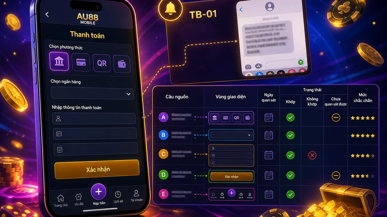 Theo dõi thay đổi thanh toán: đối chiếu thông báo mới với giao diện thanh toán au88 mobile